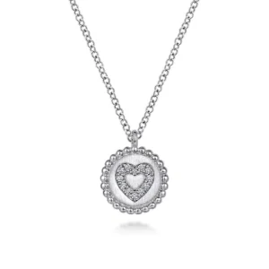 925 Sterling Silver Bujukan Diamond Heart Pendant Necklace