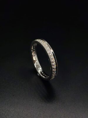 14K White Gold Pavé Eternity Band – 0.40 CT Lab Grown Diamonds