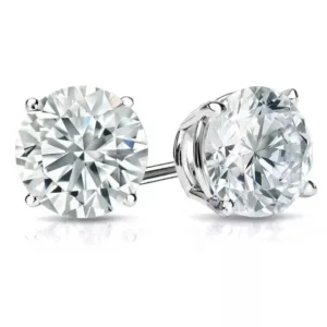 5.00 Ct Round Cut Lab Grown Diamond Stud Earrings